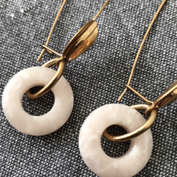 Robert Lee Morris SOHO Long Drop Earrings - White Stone - Picture 2 of 2